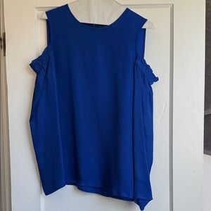 Club Monaco Royal Blue Cold-Shoulder Blouse